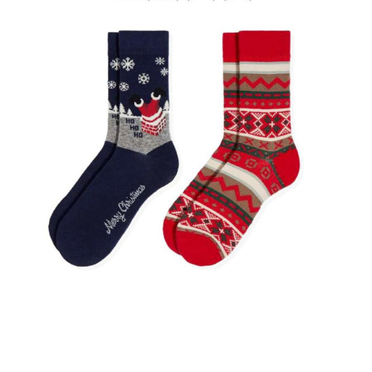 Pack 2 calcetines buzón navideño unisex